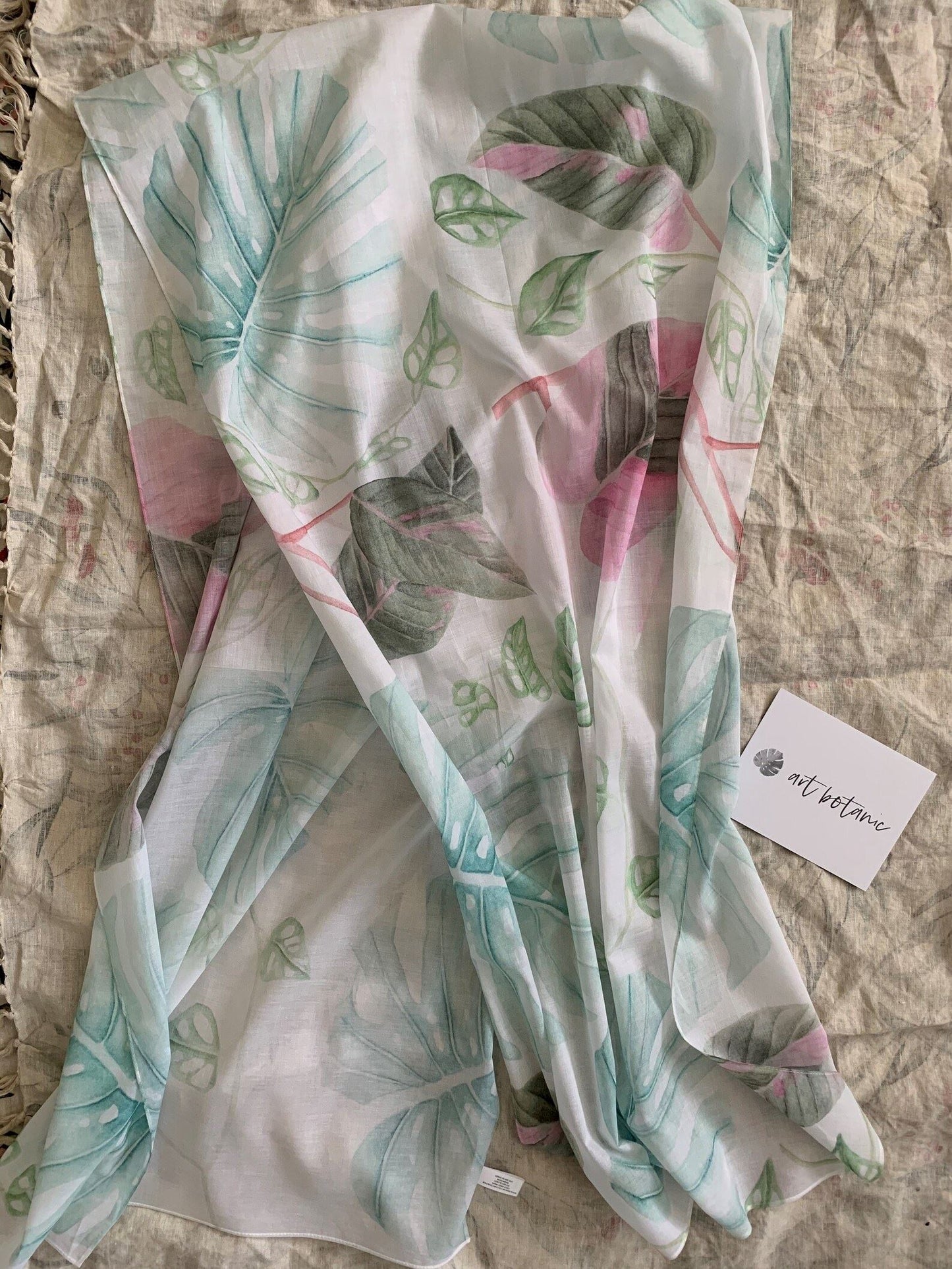Botanical Print Cotton Scarf Scarf Hayley Morgan - Art Botanic