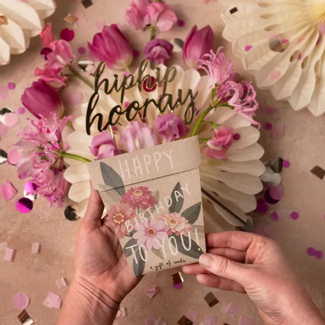 Happy Birthday To You Gift of Seeds - Zinnia Seeds Sow 'n Sow