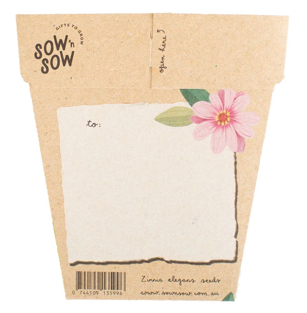 Happy Birthday To You Gift of Seeds - Zinnia Seeds Sow 'n Sow