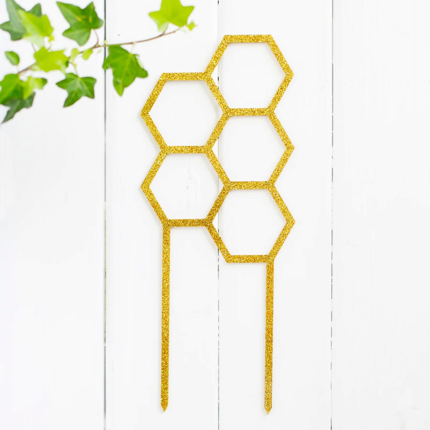 Honey's Glitter Hex Plant Climber - Gold Plant Climber Honey's Plant Climbers