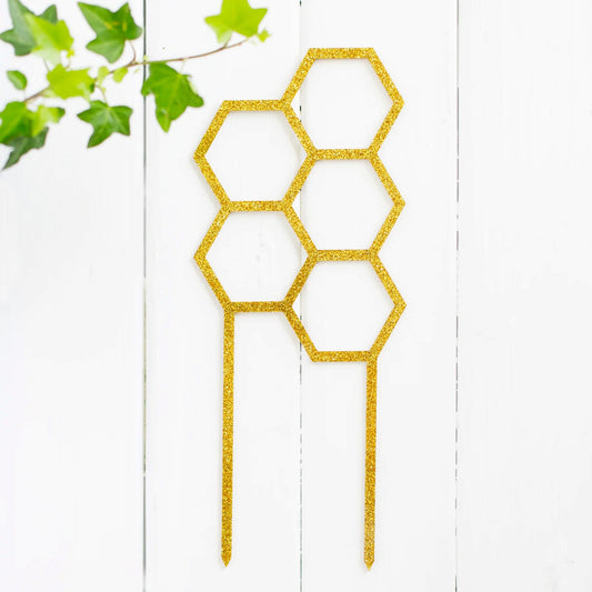 Honey's Glitter Hex Plant Climber - Gold Plant Climber Honey's Plant Climbers
