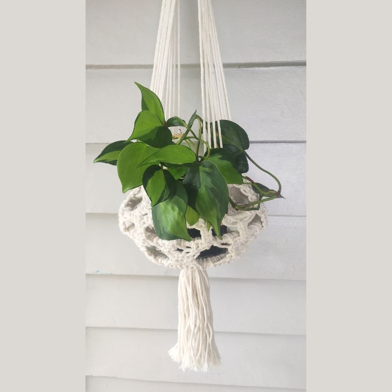 Macrame Plant Hanger - Natural Macrame Hanging Planter Plant Folk