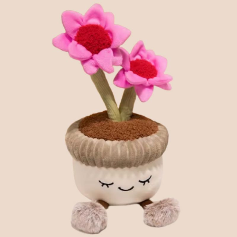 Plush Potted Pink Flower Toy Plush Toy Plant Folk Store