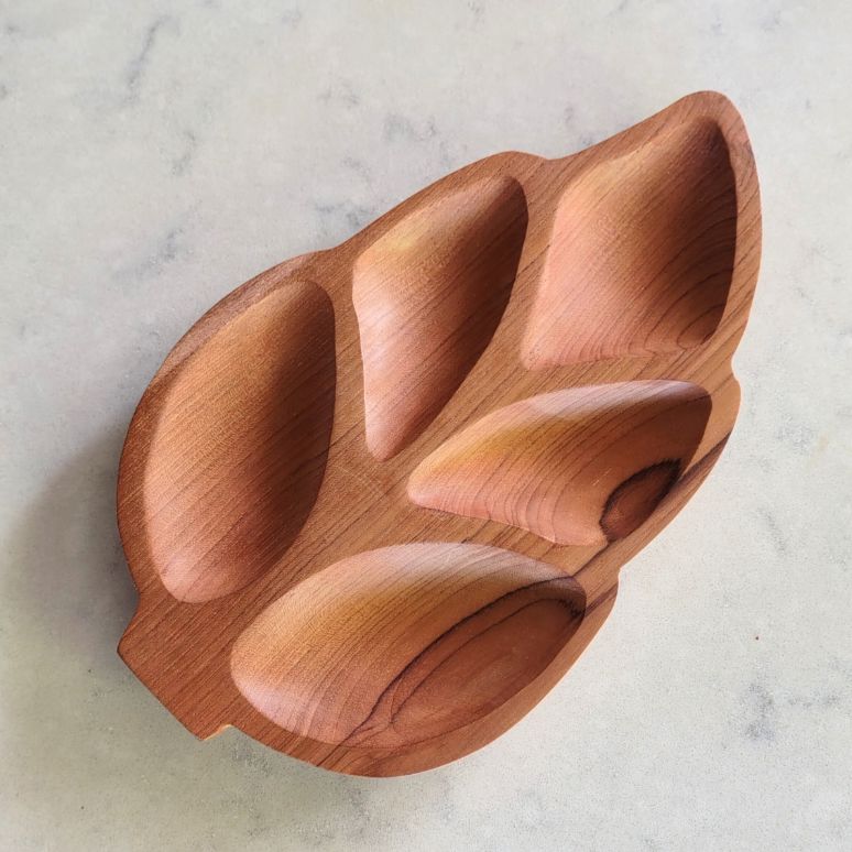 Teak Leaf Section Plate Serving Plate Plant Folk Store