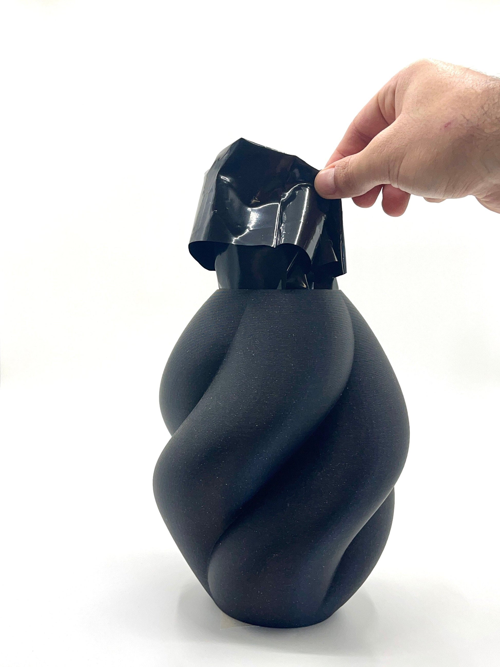 Wahari Vase Sparkly Black Plant pot My Store