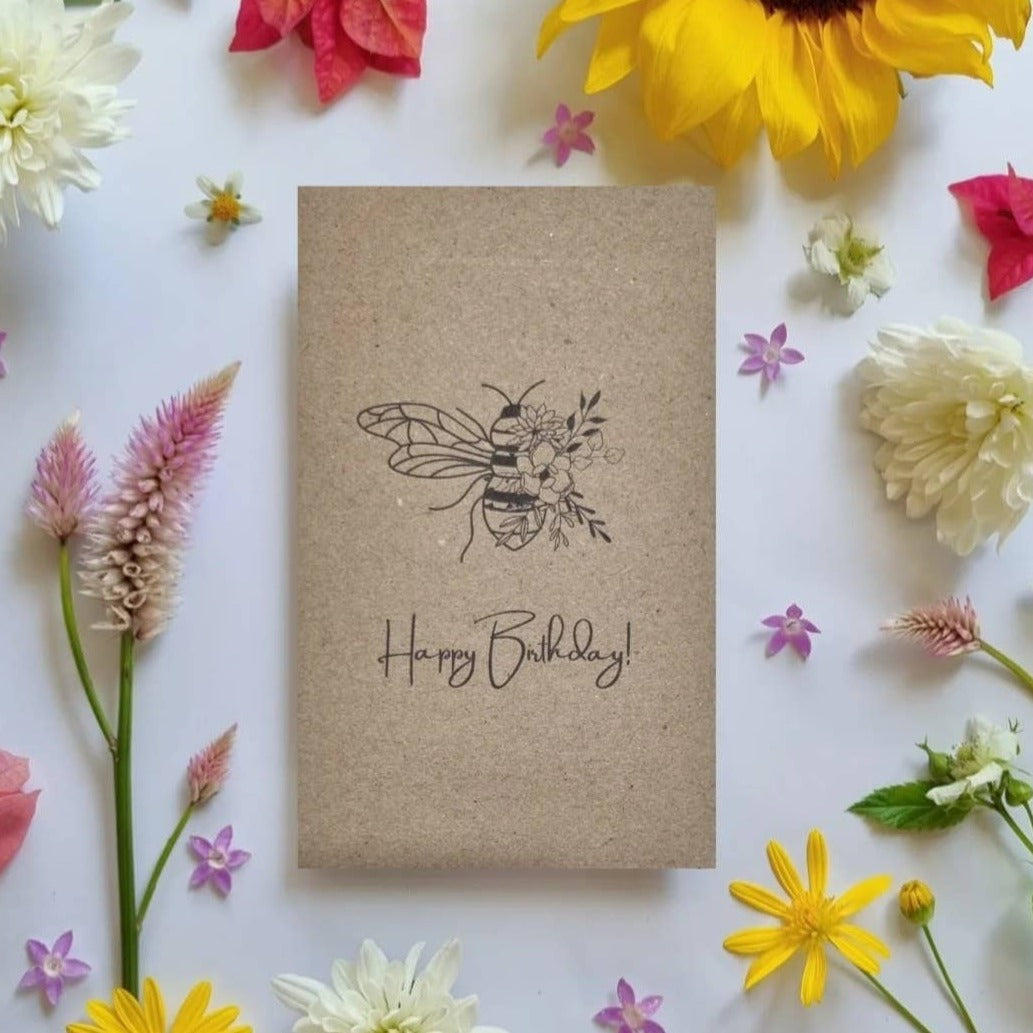 Happy Birthday Bee - Flower Seeds Seeds Bee Kind Australia