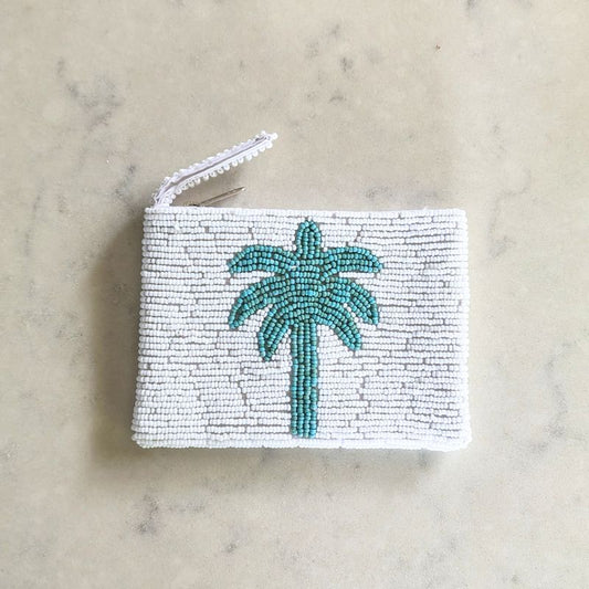 Beaded Purse - Blue Palm Purse Plant Folk Store 