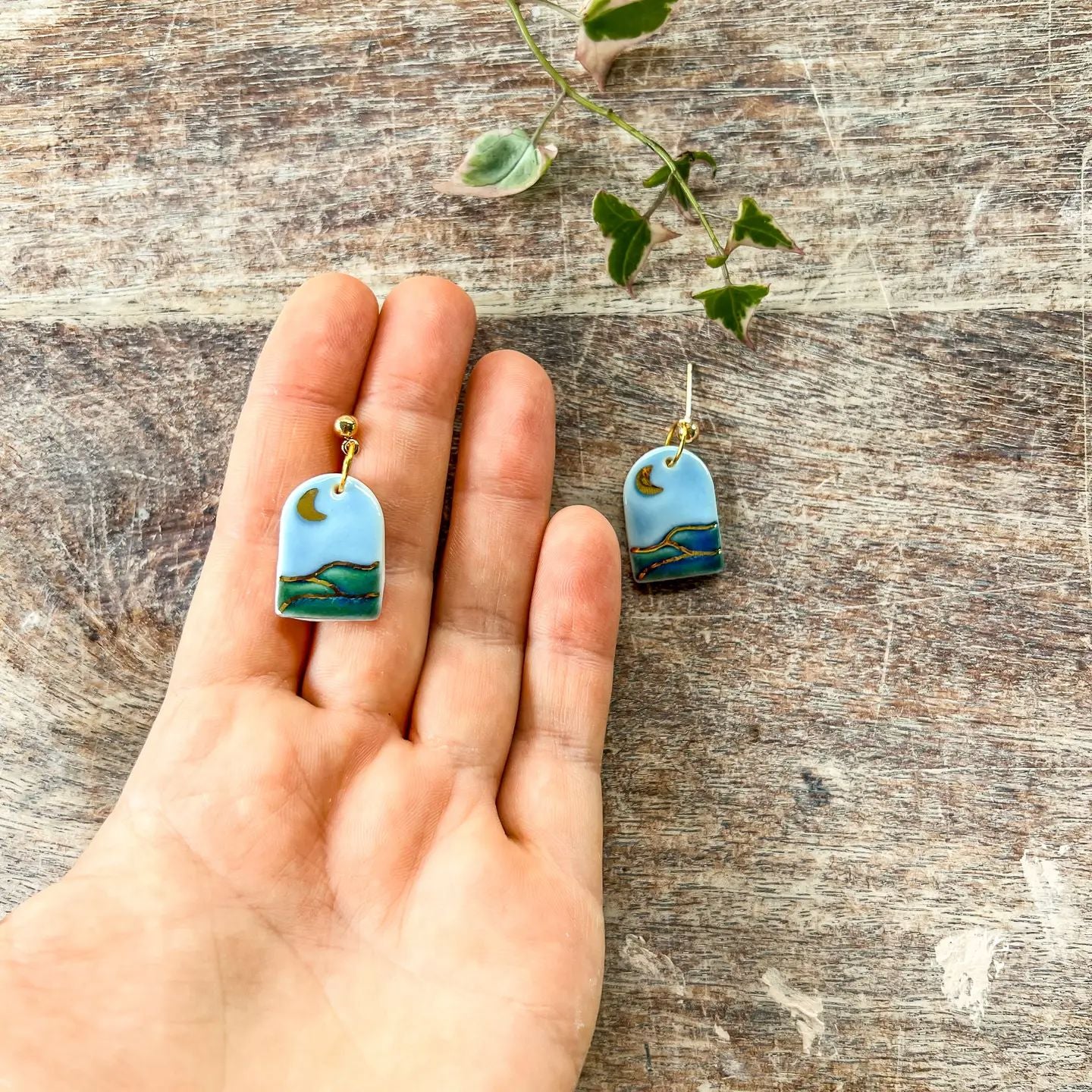 Ceramic Landscape Earrings Earrings Wolf & Clay 