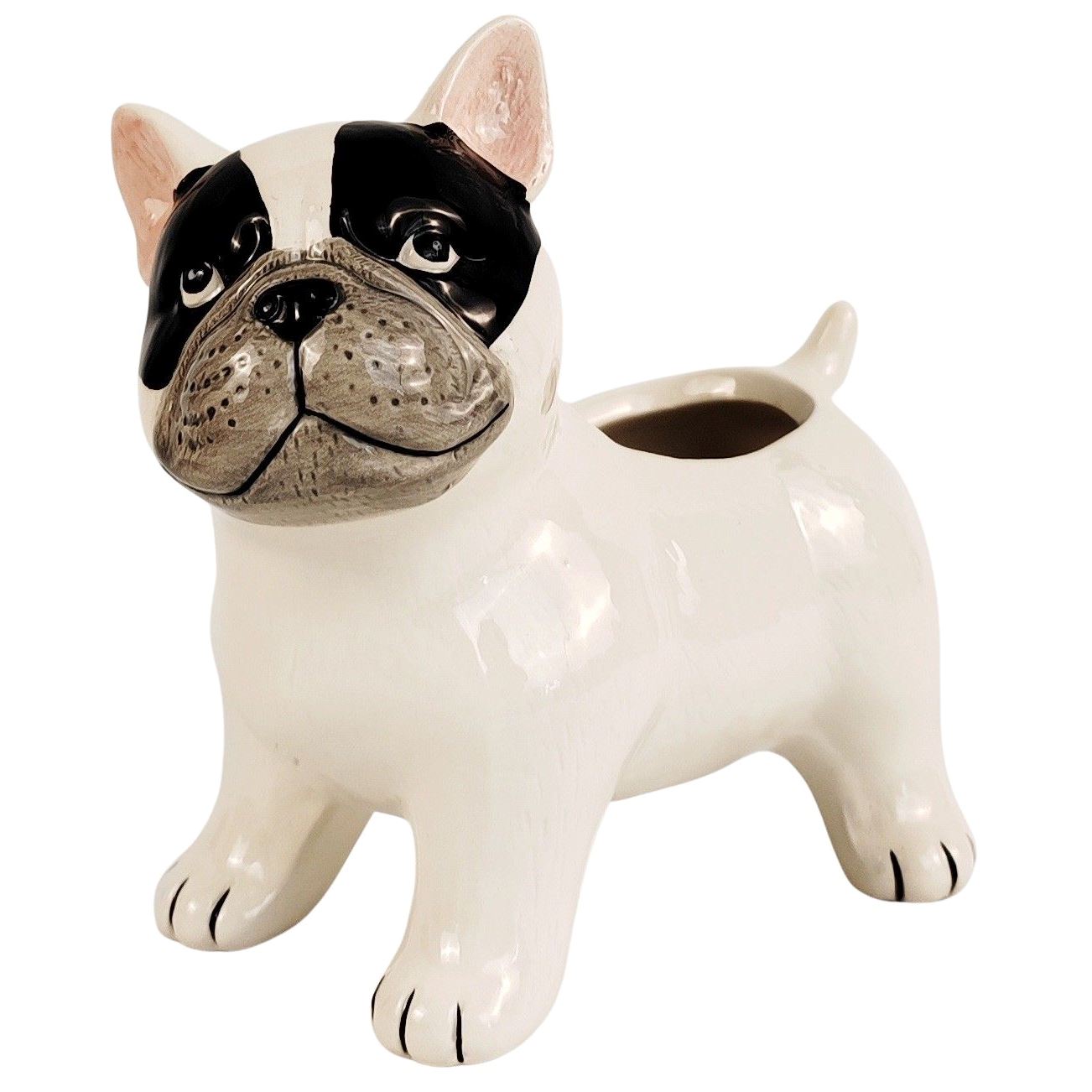 Cute French Bulldog Planter - White Pot Urban Products 