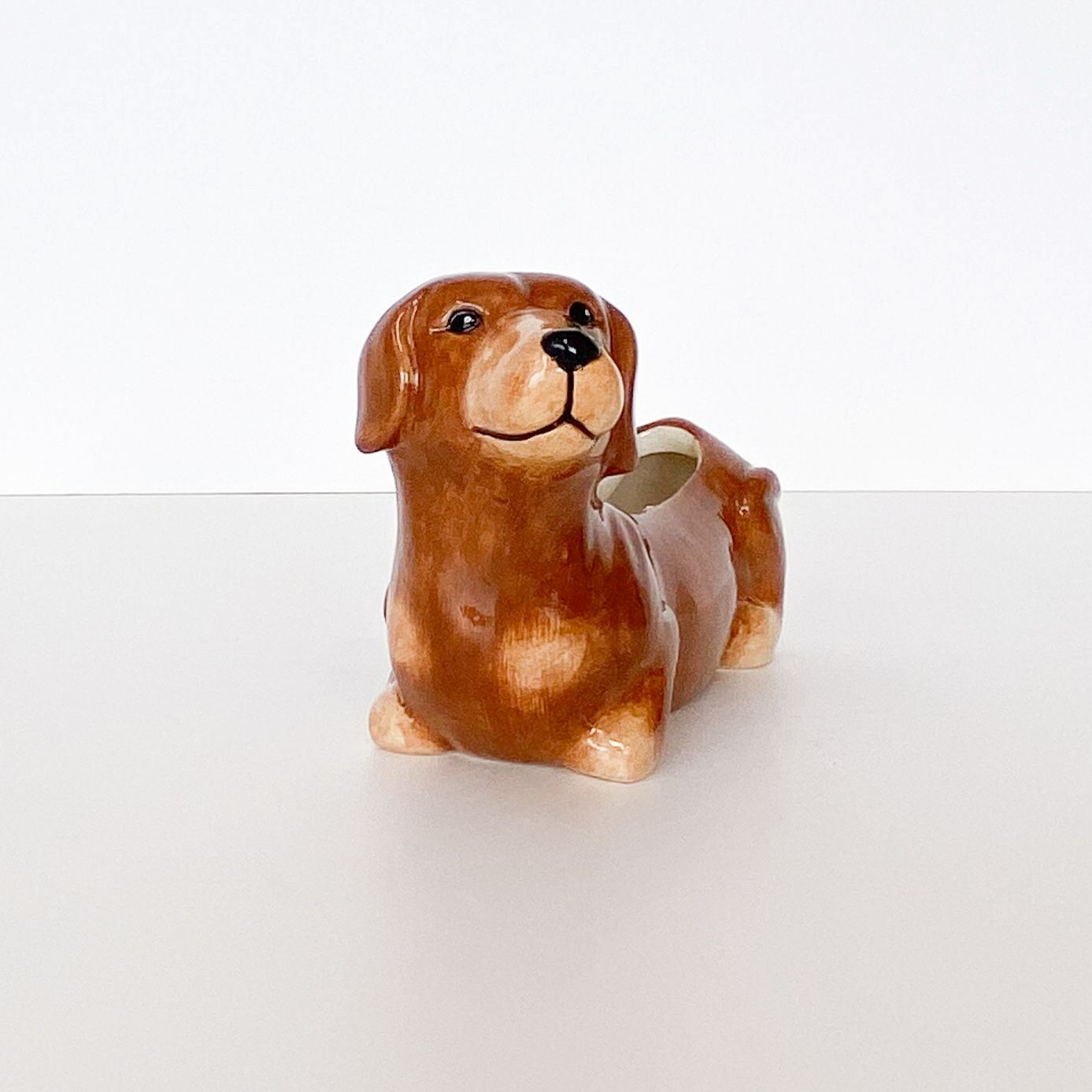 Dachshund Ceramic Planter - Brown Pot Urban Products 