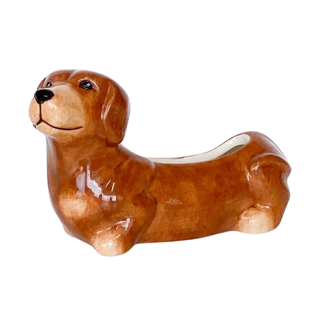 Dachshund Ceramic Planter - Brown Pot Urban Products 