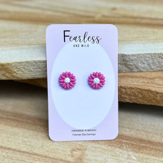 Flower Studs - Pink Earrings Fearless & Wild 