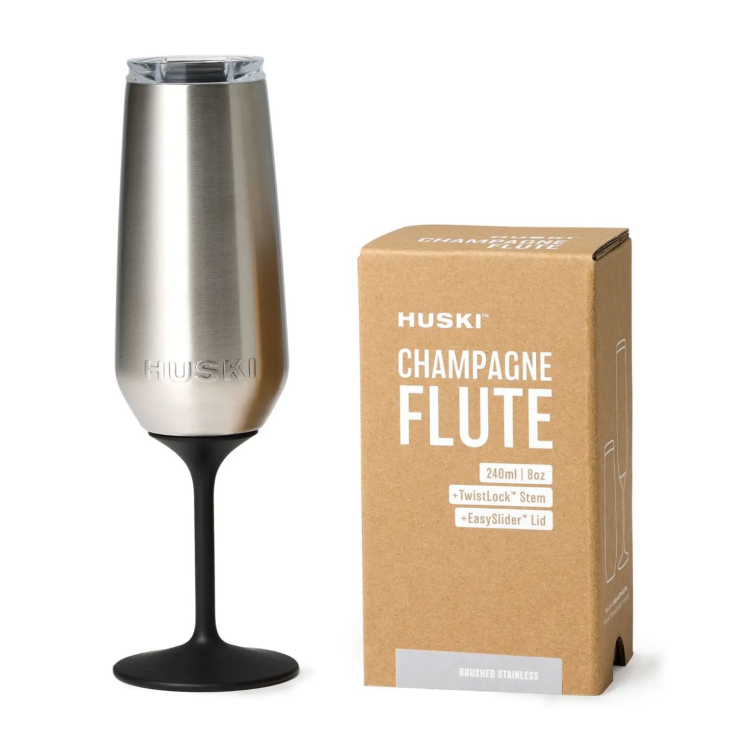 Huski Champagne Flute - Brushed Stainless Champagne Flute Huski 