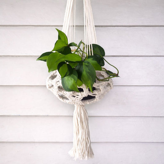 Macrame Plant Hanger - Natural Macrame Hanging Planter Plant Folk 