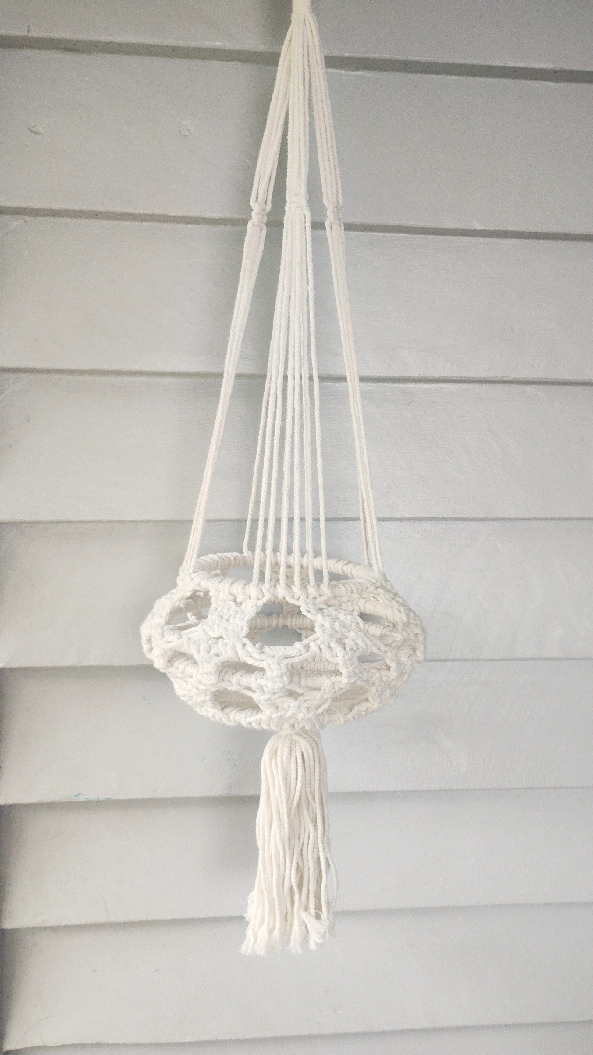 macrame plant hanger in store Macrame Plant Hanger - Natural