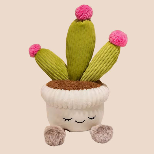 Plush Potted Plant Toy - Cactus Pink Flower Plush Toy Plant Folk Store 