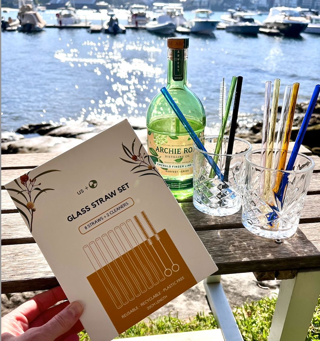 Re-useable Glass Drinking Straws - Pk 8 Drinking Straws Us & The Earth 