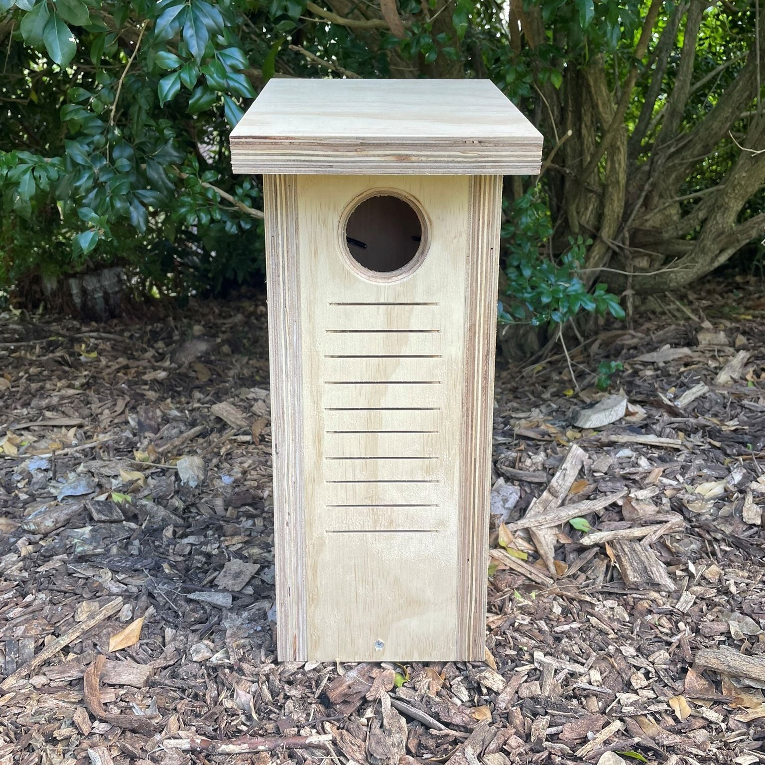 Small Parrot Nest Box – Rainbow Lorikeet, Red-Rumped Parrot & Treecreeper Bird Nesting Box ABeeC Hives Built - Bare Timber 