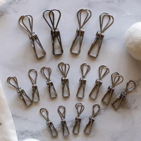 Stainless Steel Clothes Pegs - 16 pcs Stainless Steel Pegs Us & The Earth 