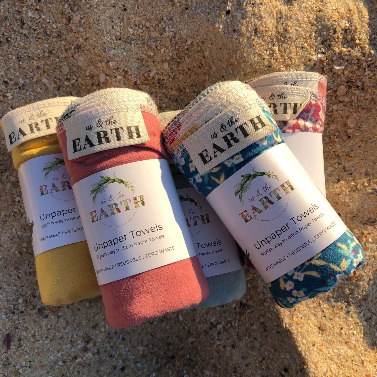 Unpaper Towels - Re-useable Cotton Towels - Roll of 8 Re-useable Towels Us & The Earth 