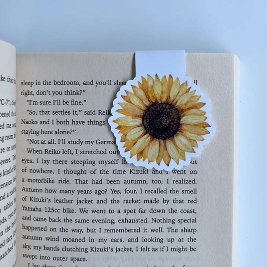 Magnetic Bookmark - Sunflower Bookmark Pressed by A. 